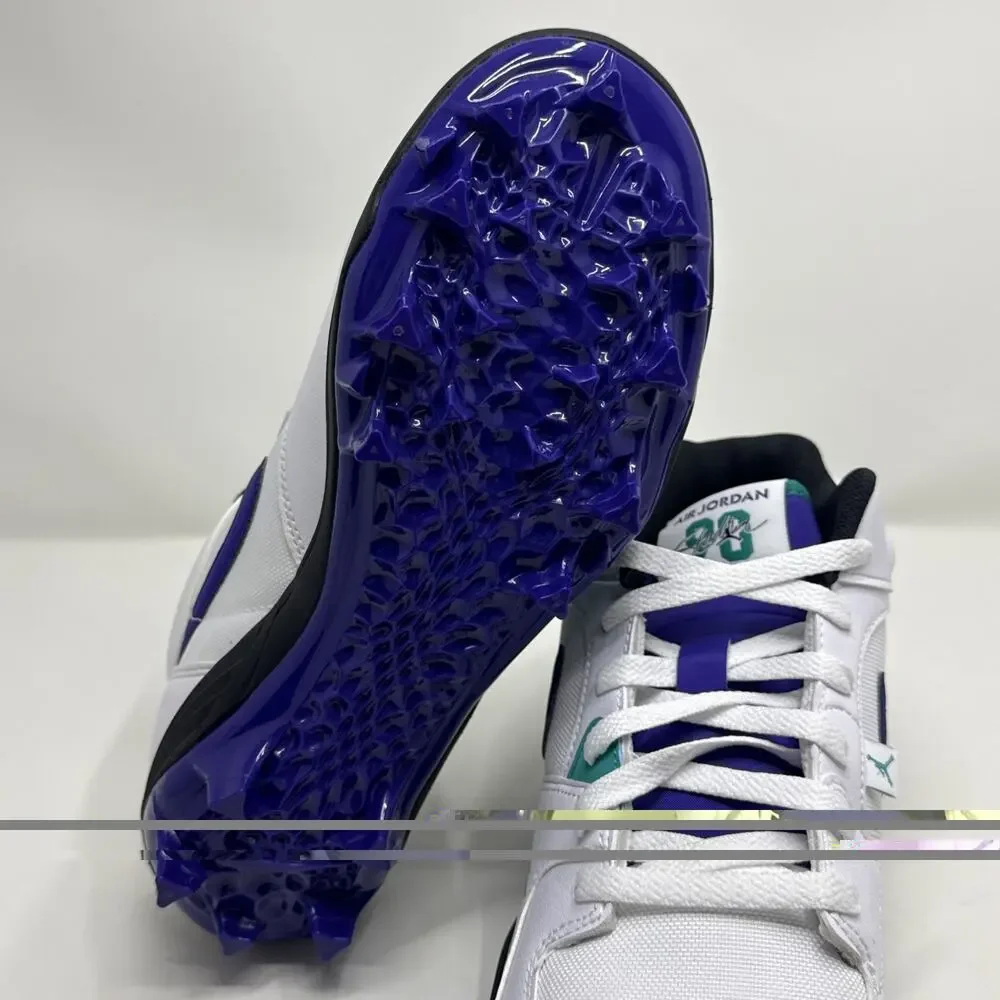 Air Jordan Stadium 90 Low 'Grape' White Football Cleats, Size 9.5 HQ0210-105